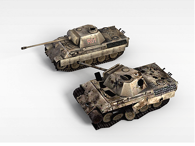 旧坦克模型3d模型