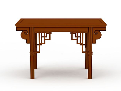 简约实木桌子模型3d模型