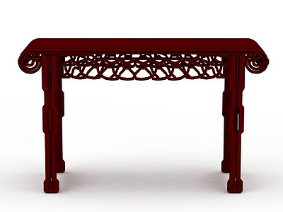 实木桌子模型3d模型