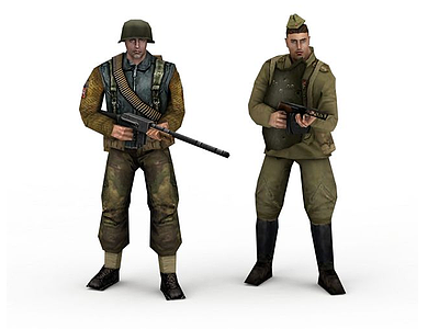 军人模型3d模型