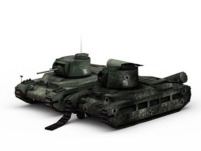 3d废旧坦克模型