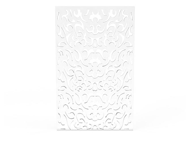 3d白色镂空花纹隔断模型