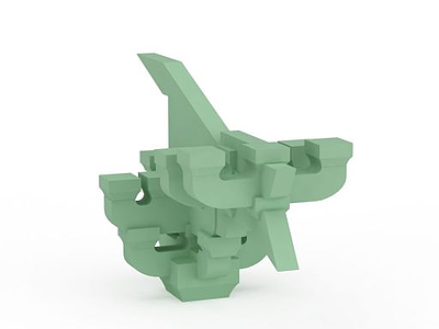 绿色斗拱模型3d模型