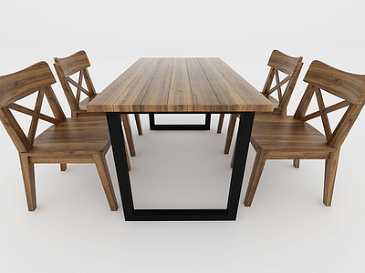 3d实木<font class='myIsRed'>餐桌</font>椅模型
