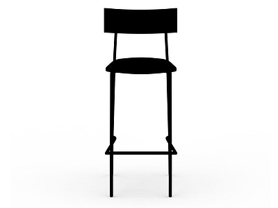 3d黑色高脚椅模型