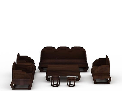 3d客厅桌椅模型