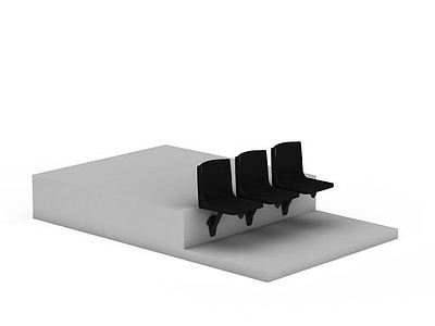 黑色排椅模型3d模型