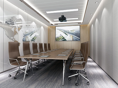 3d现代风格会议室模型