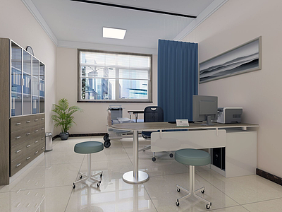 3d现代风格医生办公室模型