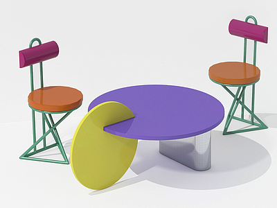 创意几何桌椅模型3d模型