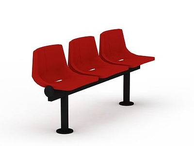 3d红色排椅免费模型