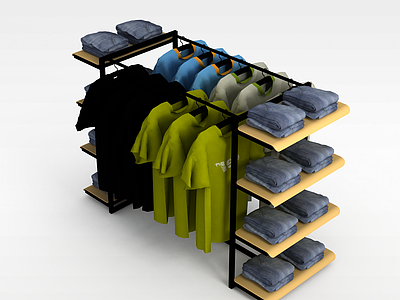 3d商场服装架模型