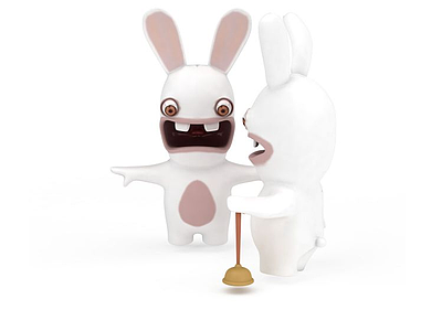 3D大白兔玩具模型
