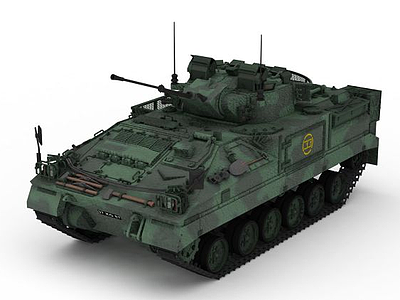 迷彩军用坦克模型3d模型