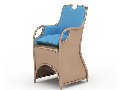 3d蓝色椅子模型