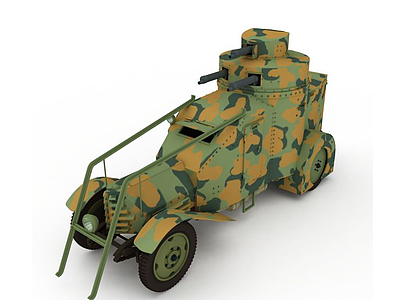 迷彩装甲车模型3d模型