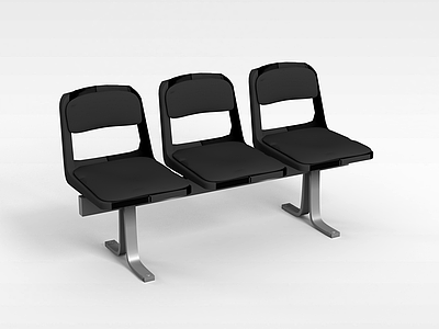 3d黑色排椅模型