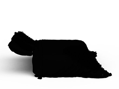 黑色双人床模型3d模型