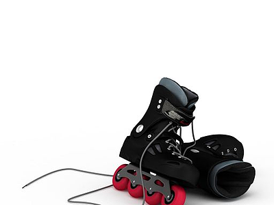 3d黑色轮滑鞋免费模型