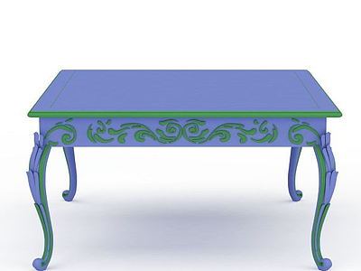 3d紫色雕花桌子免费模型
