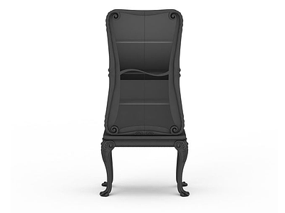 3d黑色雕花椅子模型