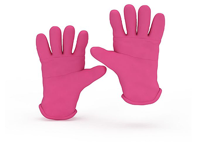 3d粉色胶皮手套免费模型