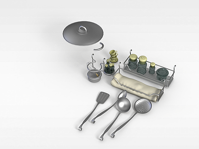 3d厨房调味器具模型