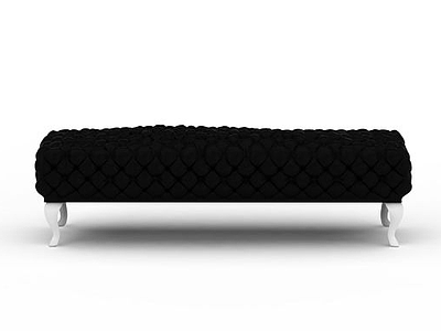3d黑色沙发长椅免费模型