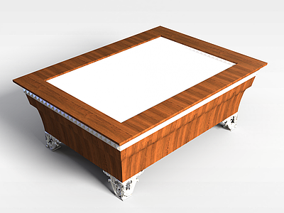 3d实木方桌模型