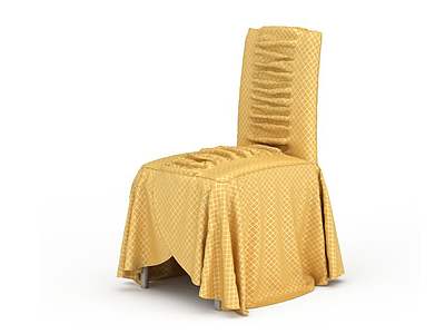 3d黄色时尚椅子模型