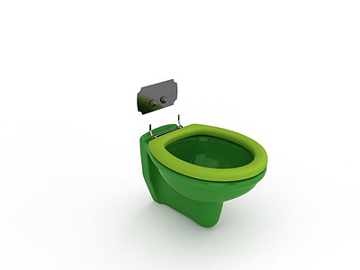 3d绿色坐式马桶免费模型