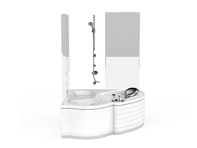 3d白色家用浴缸模型