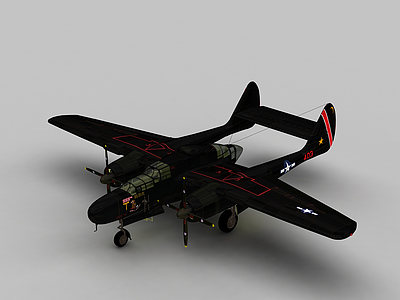 3dP61b战斗机模型