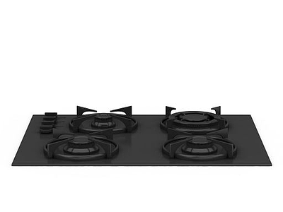 3d黑色煤气灶模型