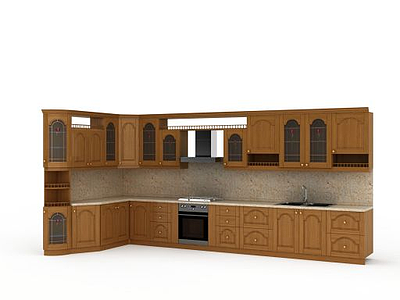 现代欧式厨房模型3d模型