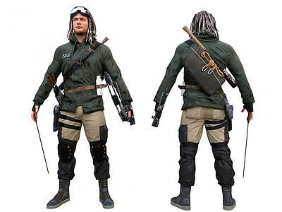 欧美男人弓箭手幸存者模型3d模型
