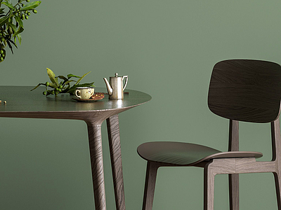 3d文艺桌椅绿叶模型