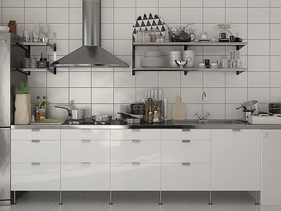 北欧简约橱柜厨具组合模型3d模型