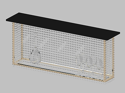 长方形水晶吊灯模型3d模型