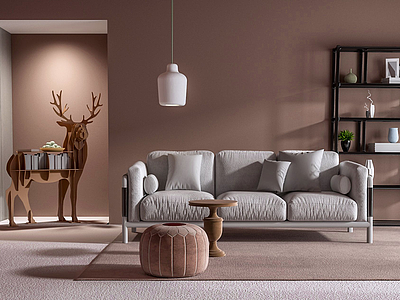 现代清新派室内沙发模型