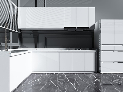 3d现代装饰厨柜模型