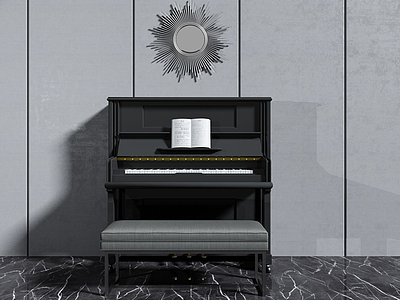 现代风格钢琴模型3d模型