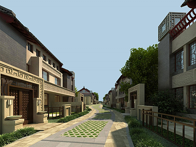 3d新农村中式住宅模型