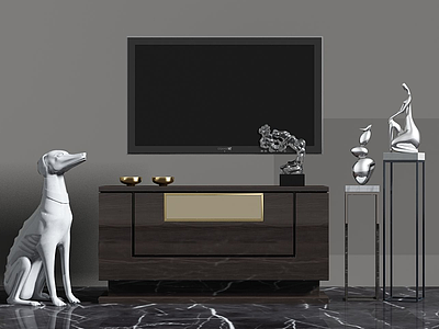 现代电视柜模型3d模型