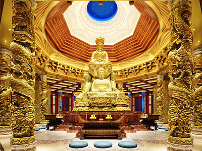 佛教展廳模型3d模型