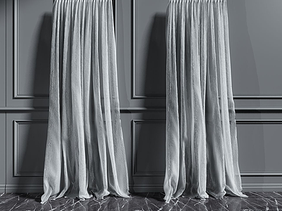 3d薄纱窗帘模型