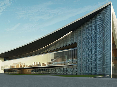 3d大型体育建筑博物馆模型