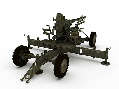 固定式重机枪模型3d模型