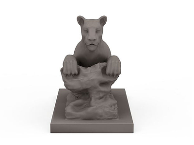 3d豹子雕塑摆件免费模型