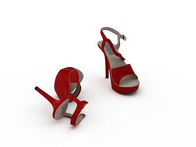 红色高跟鞋模型3d模型